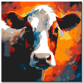 Paint by Numbers Cow Portrait Art